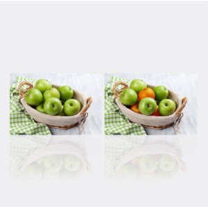바구니사과 초록_레드 60X40cm 사과 시리즈